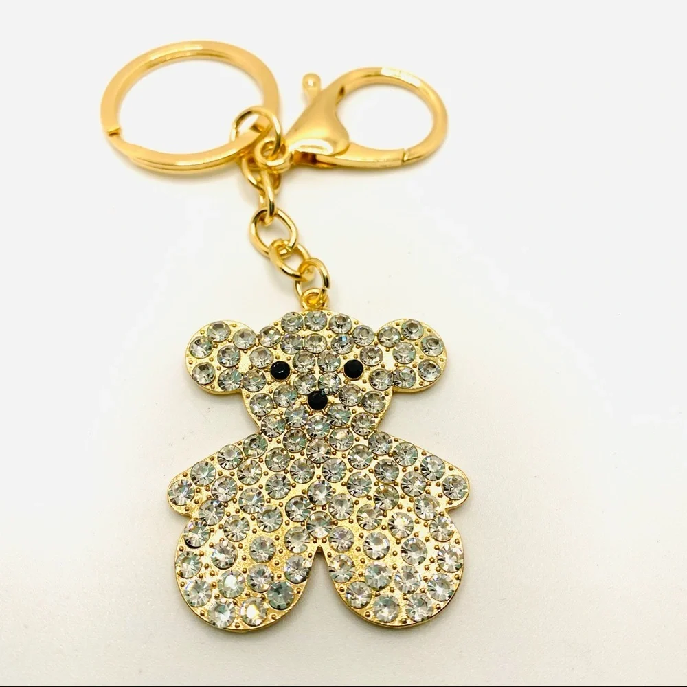 Keychain Purse Charm Teddy Bear Crystal NWT. SUPER BRILLIANT AND SPARKLY!